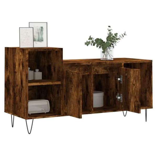 Maison Exclusive - TV-møbel Røget eg 100x35x55 cm Ingeniørtræ