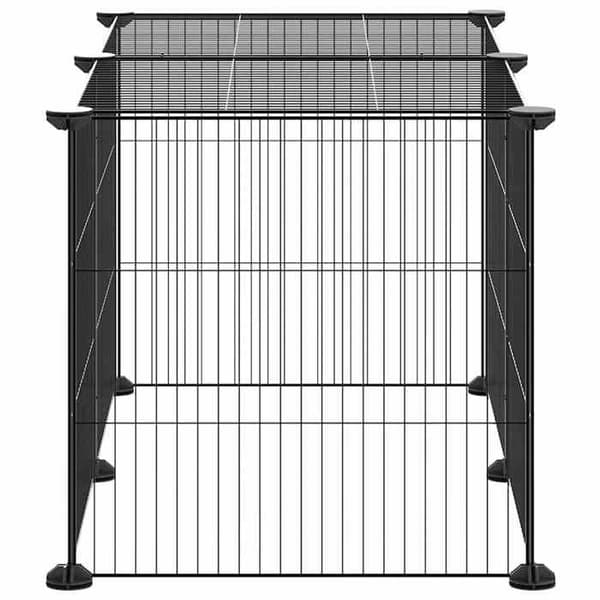 Maison Exclusive - Kæledyrbur med 8 paneler Sort 70x35x35 cm Stål