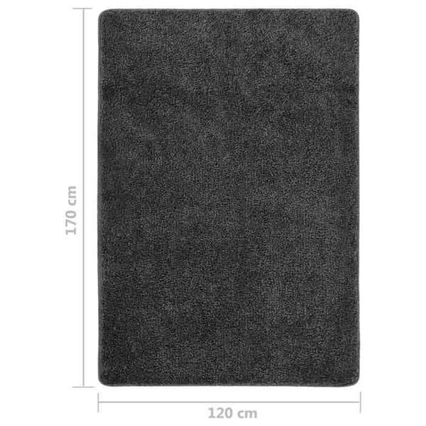 Tæppe - EKSKLUSIVT HUS - Shaggy 120x170 cm - Antiskrid - 100% PP - Hår 20 mm Grå