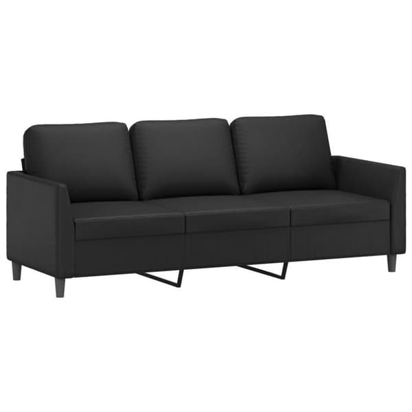 Maison Exclusive - Sæt af 3 sofaer med puder i sort kunstlæder