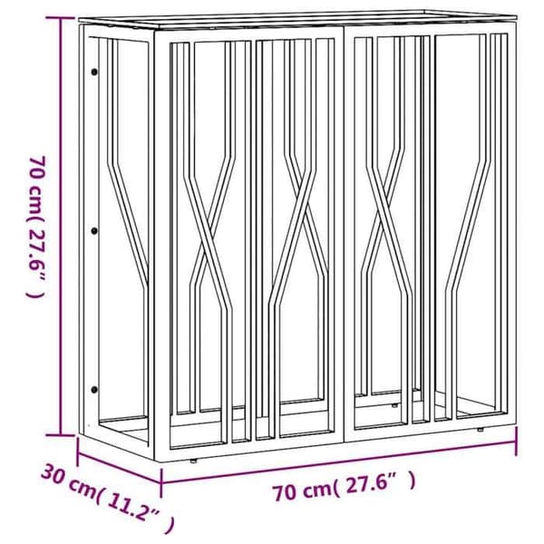 Bordkonsol - MAISON EXCLUSIVE - 70x30x70 cm - Rustfrit stål - Glasplade - Grå