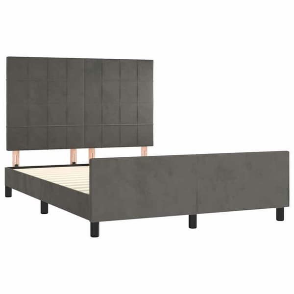Maison Exclusive - Sängram utan madrass mörkgrå 140x200 cm sammet