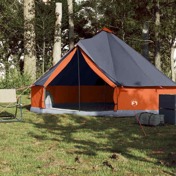 Maison Exclusive - Perheelle tarkoitettu 6 hengen harmaa ja oranssi vedenpitävä tipi-teltta