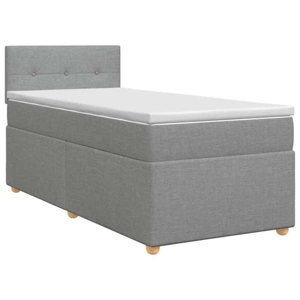 Maison Exclusive - Boxspring säng med madrass Ljusgrå 90 x 200 cm Tyg