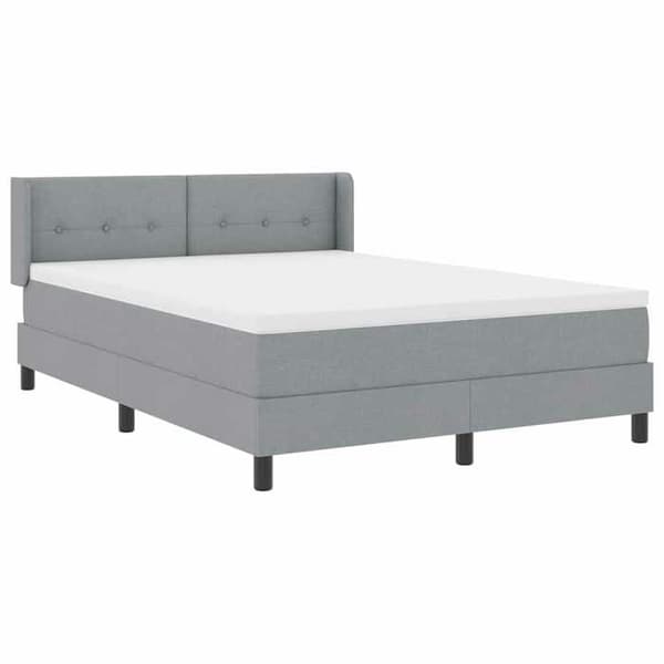 Sengestel med madras - EKSKLUSIV HUS - Boxmadras - Lys grå - 200 x 160 cm - Justerbar hovedgærde Ljusgrått