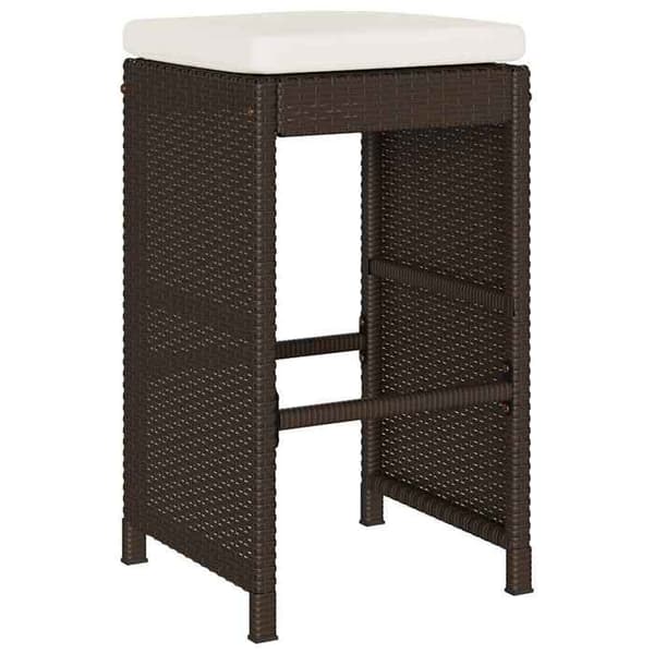 Maison Exclusive - Barstolar trädgård kuddar set om 6 brun flätad resin
