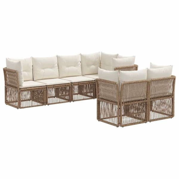Maison Exclusive - 7-delars trädgårdsoff-set 7-sits Beige