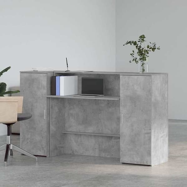 Maison Exclusive - Grå betong receptionsdisk 180x50x103,5cm ingenjörsträ