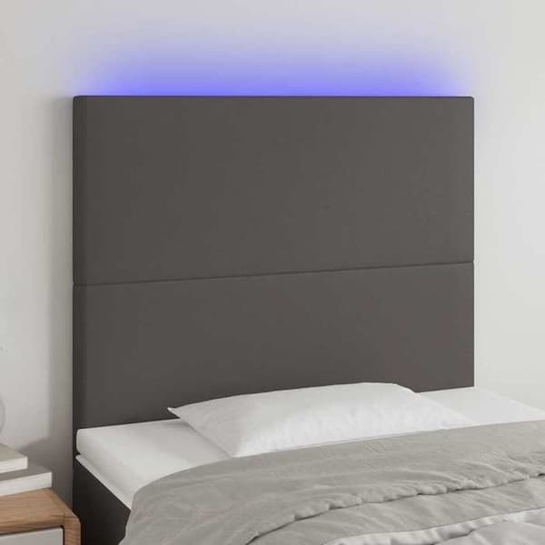 Maison Exclusive - LED Hovedgærde Grå 90x5x118/128 cm Simil læder