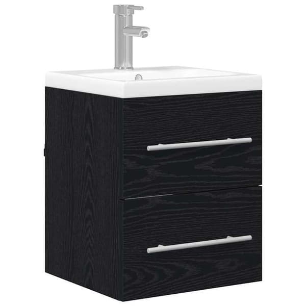 Maison Exclusive - Badeværelsesvaskeskab i sort eg 41 x 38,5 x 48 cm svart ek