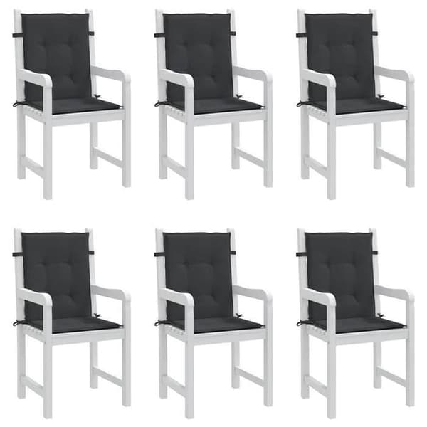 Maison Exclusive - Trädgårdsstolar kuddar 6 st Svart 100 x 50 x 3 cm Svart