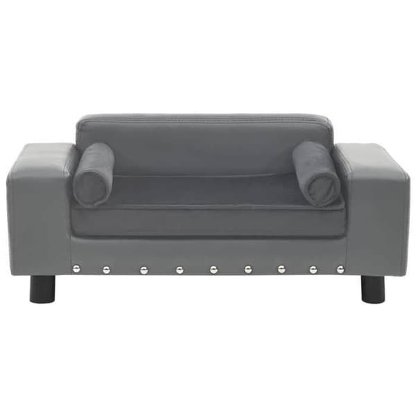 Maison Exclusive - Harmaa koiran sohva 81x43x31 cm pehmolelu ja keinonahka grå
