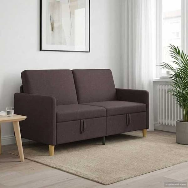 Maison Exclusive - Soffa med förvaring Mörkbrun 152 x 78 x 87 cm Polyester