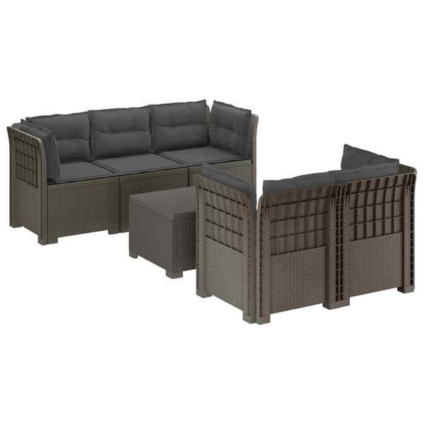 Maison Exclusive - Have Sofa 5 Pladser med Puder i Rattan Look PP
