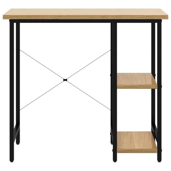Maison Exclusive - Sort og lys egetræ computerbord 80x40x72cm MDF og metal Svart