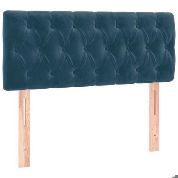 Maison Exclusive - Sänggavel med LED Blå mörk 100x7x78/88 cm Sammet Mörkblå