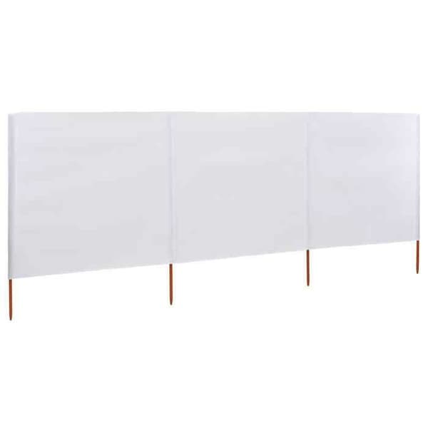 Maison Exclusive - 3-panelers skärm Tyg 400 x 80 cm Vit sand
