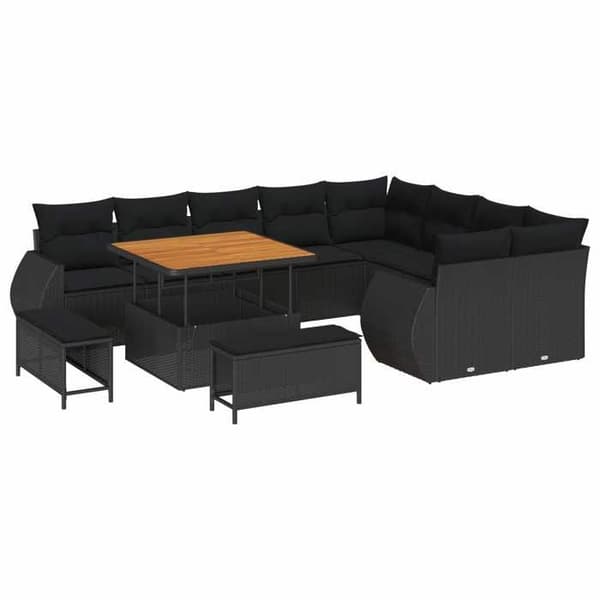 Maison Exclusive - 12 hengen puutarhakalustesarja 12 pc Musta
