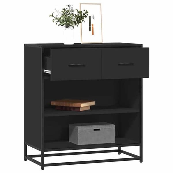 Maison Exclusive - Sort buffet 68x35x76 cm ingeniørtræ