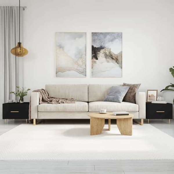 Bord - EKSKLUSIV HUS - Sæt af 2 - Sort - Ingeniørtræ - 50x50x40 cm Svart