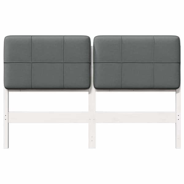 Maison Exclusive - Klädd sänggavel Vit och ljusgrå 120 cm Massivt trä