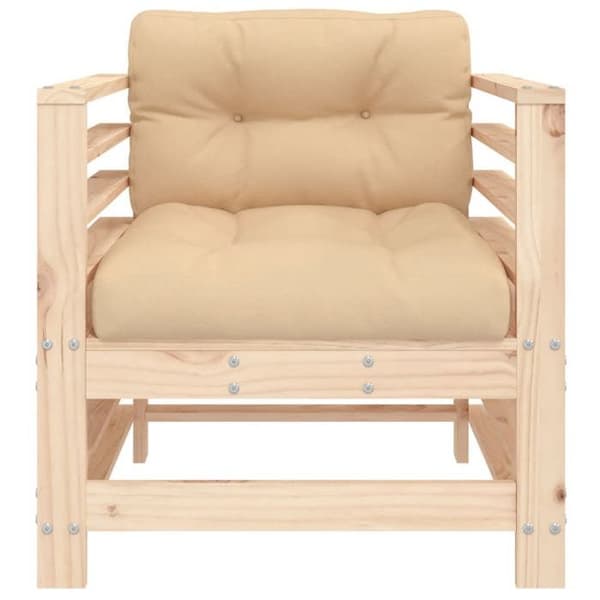Maison Exclusive - Trädgårdsstolar med kuddar, set om 2, massivt furu