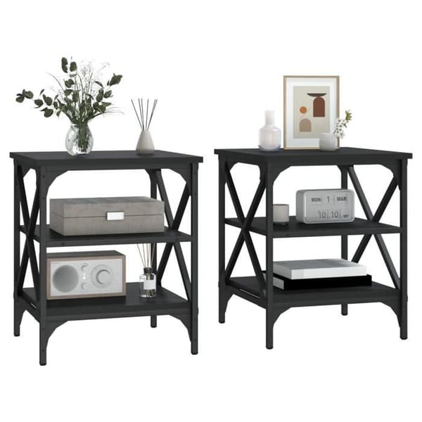 Maison Exclusive - 2 stk. Sort sideborde 40x42x50 cm Ingeniørtræ Svart