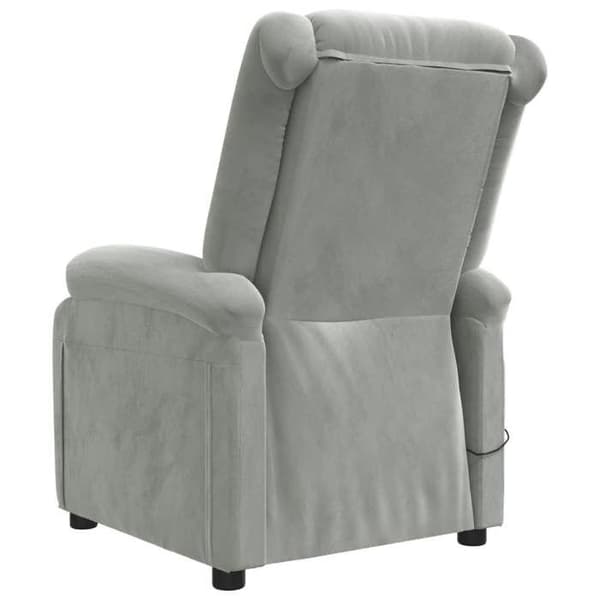 Maison Exclusive - Elektrisk recliner i lys grå velour