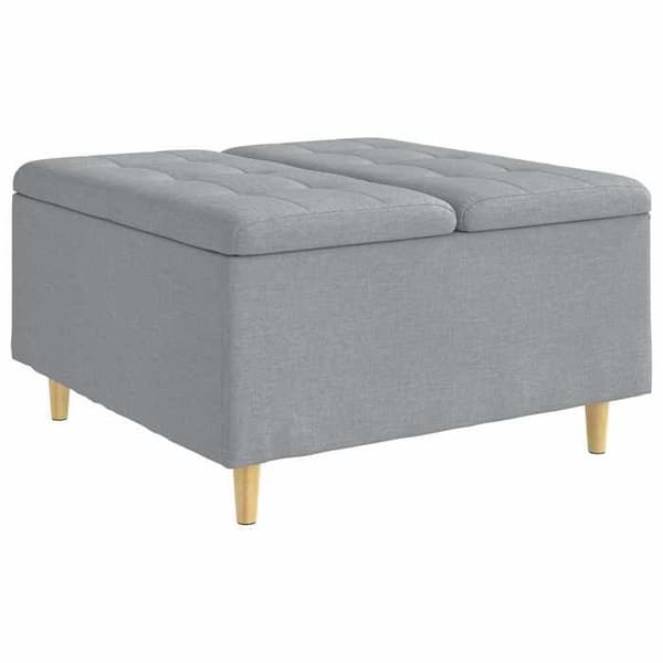 Maison Exclusive - Ottoman med förvaring Ljusgrå 80 x 80 x 45 cm tyg