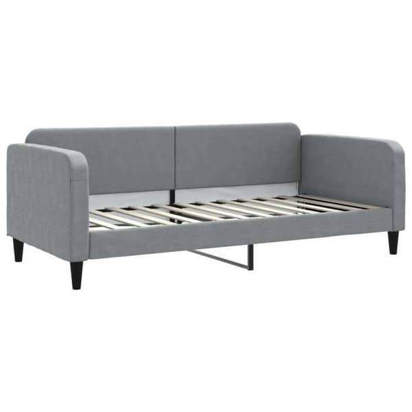 Maison Exclusive - Päivävuode, jossa on alavuode ilman patjaa, vaaleanharmaa 90x200 cm