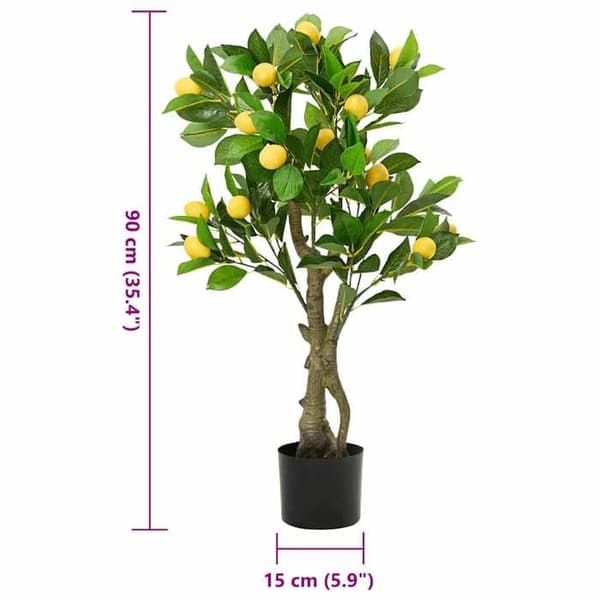 Exklusivt hus - Konstgjord citronträd 234 blad 90 cm grön