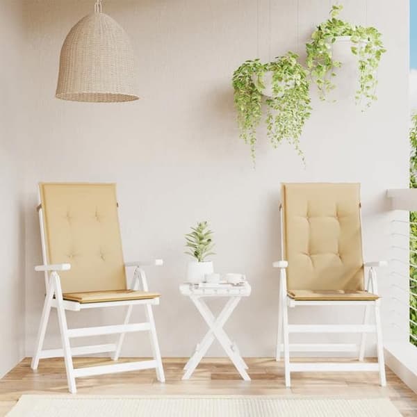 Maison Exclusive - Kuddar för stolar med hög rygg, set om 2, beige blandat tyg