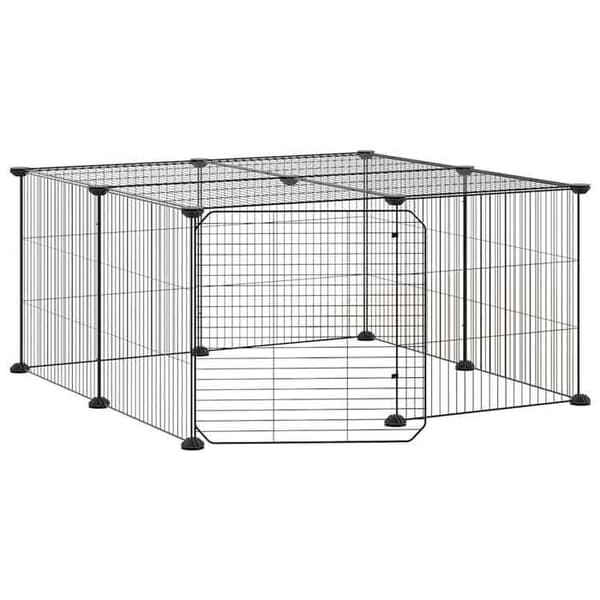 Kæde til dyr - Eksklusivt hus - Sort - 12 paneler 35x35 cm - Pulverlakeret stål