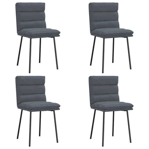 Maison Exclusive - Matstolar set om 4 Mörkgrå Sammet