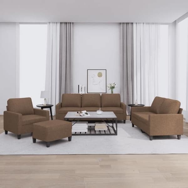 Maison Exclusive - Sæt af 4 sofaer med puder Brun Stof