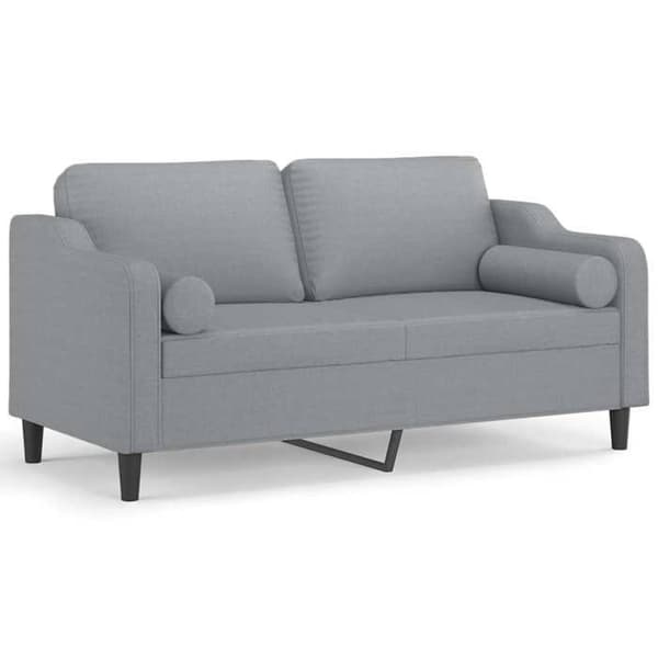 Soffa 2 platser - Maison Exclusive - Ljusgrå - Tyg 100% polyester - Robust metallram ljusgrått