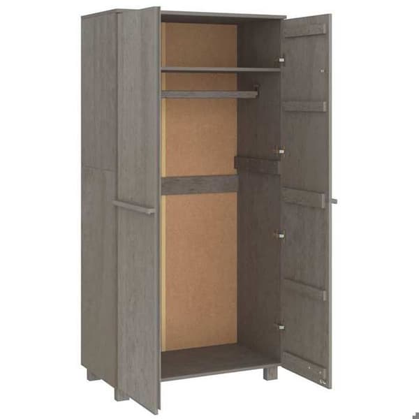 Maison Exclusive - HAMAR Vaatekaappi Harmaa 89x50x180 cm Massiivipuu Ljusgrått