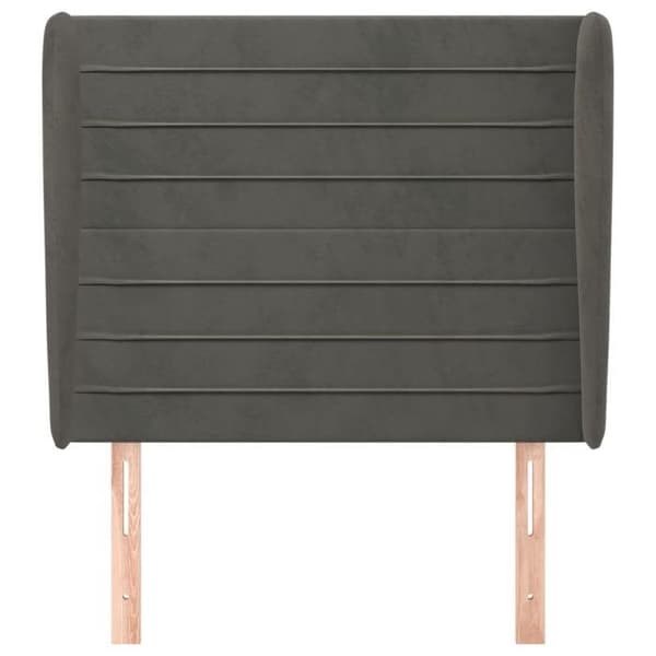 Maison Exclusive - Päätylevy korvilla Tummanharmaa 83x23x118/128 cm Sametti