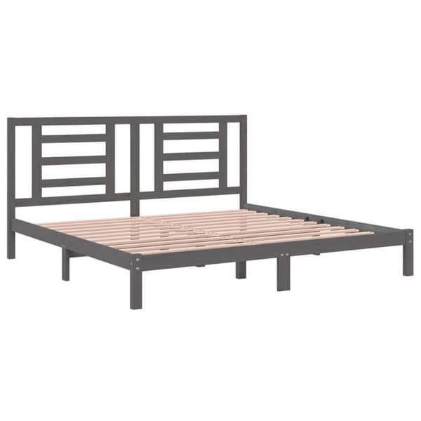 Maison Exclusive - Sängyn runko ilman patjaa harmaa 200x200 cm mäntyä grå