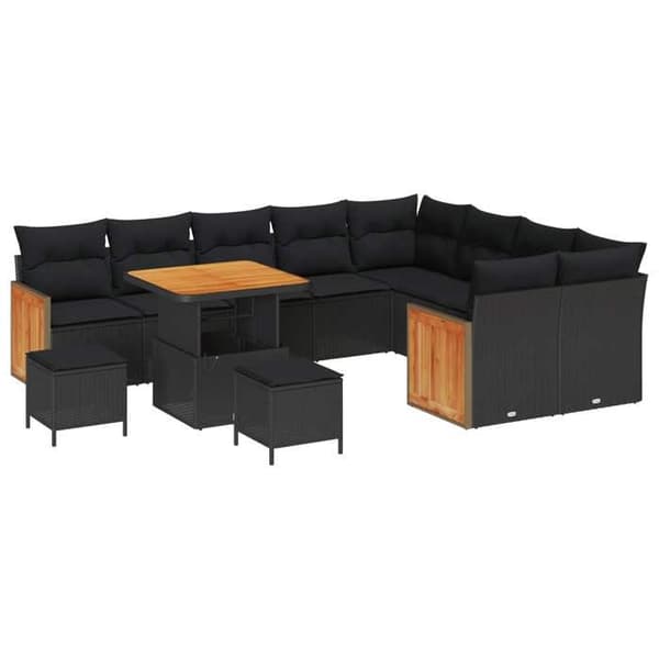 Maison Exclusive - 12 hengen puutarhakalustesarja 12 pc Musta Svart