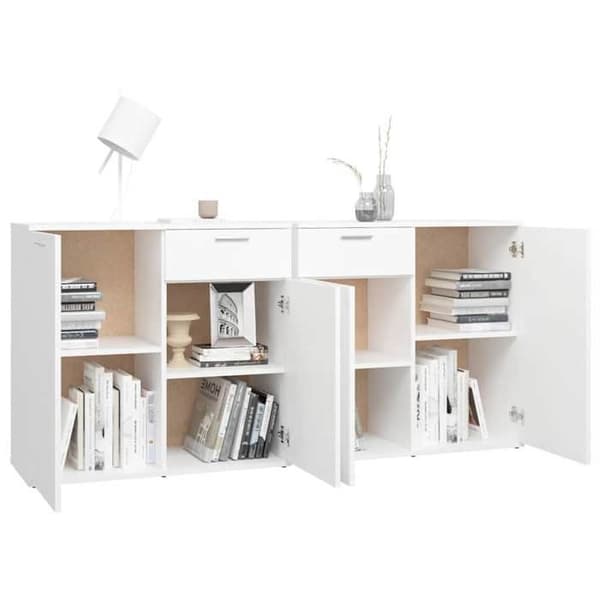 Maison Exclusive - Valkoinen buffet 160x36x75 cm insinööripuusta Vit