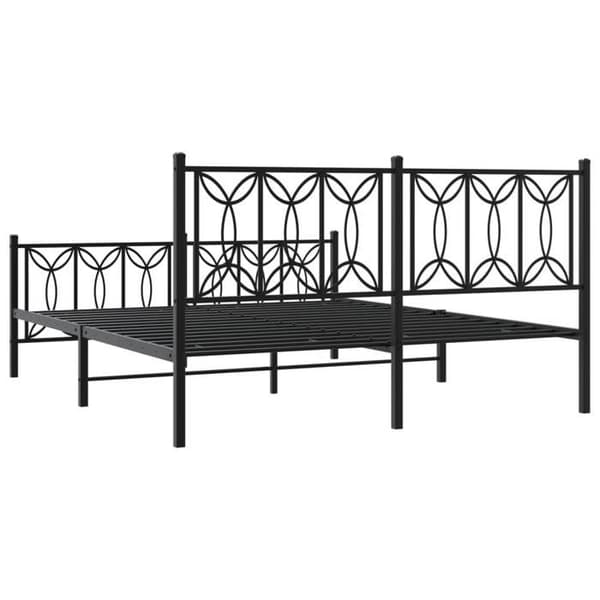 Sengestel - EKSKLUSIV HUS - 150x200 cm - Solid stål - Hovedgærde inkluderet - Opbevaring under sengen Svart