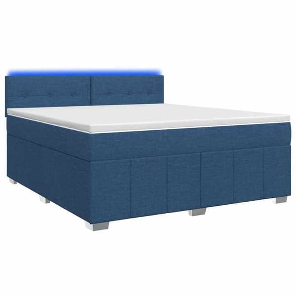 Maison Exclusive - Boxspring säng med madrass Blå 160 x 200 cm Tyg Blå