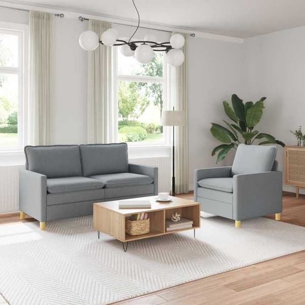 Maison Exclusive - 2 kpl vaaleanharmaita sohvia Ljusgrått