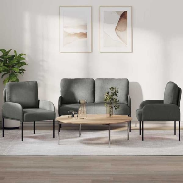 Maison Exclusive - 3-delt sofa sæt Mørkegrå Krydsfiner