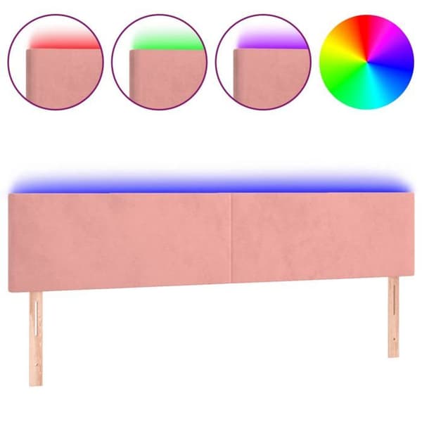 Maison Exclusive - LED-päätyruutu Vaaleanpunainen 180x5x78/88 cm Sametti Ros