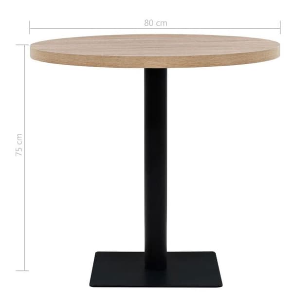 Maison Exclusive - Bistrobord MDF och stål Rund 80 x 75 cm Ekfärg