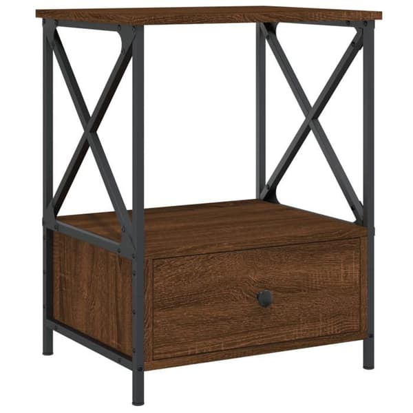 Maison Exclusive - Natborde 2 stk. egetræ brun 50x41x65 cm ingeniørtræ Brun ek