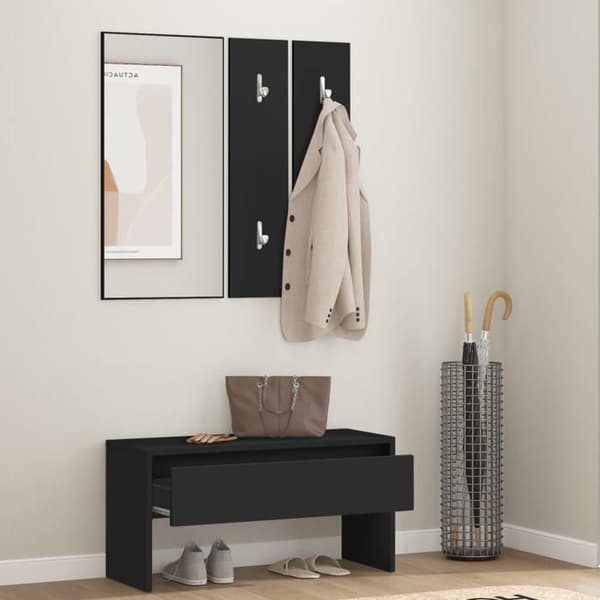 Maison Exclusive - Svart hallmöbelset i ingenjörsträ