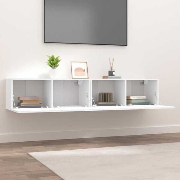 TV-møbel - MAISON EXCLUSIVE - 80 x 30 x 30 cm - Hvid - Spånplader - 2 vægkompartments Vit